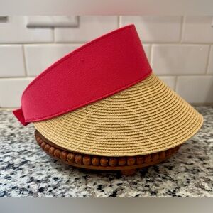 Sun N Sand Women’s Dark Pink & Straw Sun Visor O/S
